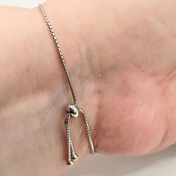 Womens Silver Plated Simulated Ruby Cubic Zircon Bracelet Slider Barbiecore Glam - Picture 4 of 6